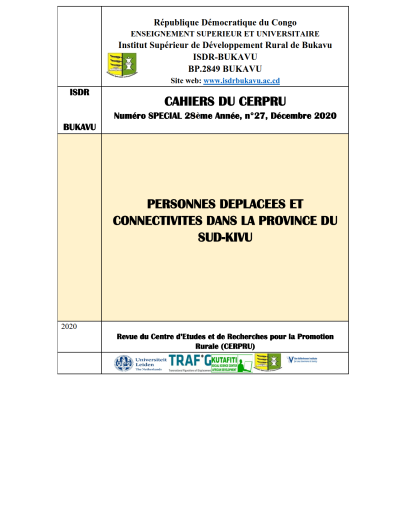Personnes déplacées et connectivites dans la province du Sud-Kivu